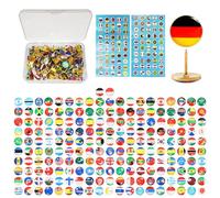 100 Aghi per Bandiere, Spilli per Mappe e Decorativi, Fermagli per Carte di Credito, Puntine da Disegno, Multicolore