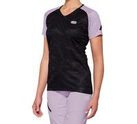 100% Airmatic Black/Lavender Maglia da donna per bicicletta a maniche corte, nero/viola, Taglia L