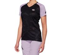 100% Airmatic Black/Lavender Maglia da donna per bicicletta a maniche corte, nero/viola, Taglia M