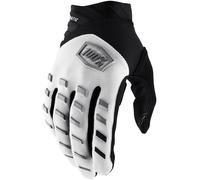 100% Airmatic Guanti da bicicletta, bianco/nero, Taglia S
