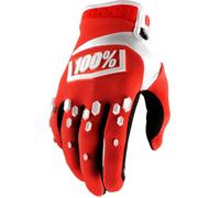 100% Airmatic Hexa Guanti Motocross, Rosso/Bianco, Taglia 2XL
