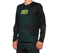 100% Airmatic LE Maglia da bicicletta a maniche lunghe, nero/verde, Taglia L