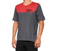 100% Airmatic Maglia da bicicletta a maniche corte, grigio/rosso, Taglia XL
