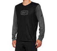 100% Airmatic Maglia da bicicletta a maniche lunghe, nero/grigio, Taglia S