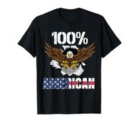 100% American Proud USA Apparel Patriotic 4 luglio Eagle Maglietta