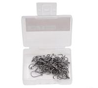 100 ami tripli in acciaio al carbonio per pesca al pesce gatto, progettati per l'applicazione di esche morbide, vengono forniti con una comoda scatola per il trasporto (7#)