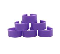 100 anelli for piedi di pollame multicolori senza parole, diametro interno 16 mm(Purple)