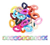 100 anelli in plastica acrilica, 20 x 28 mm, connettori a collegamento rapido per collane fai da te, telefono, borse, gioielli, accessori decorativi, colori misti