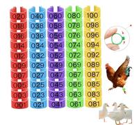 100 anelli per piedi per pollame, 5 colori, 16 mm, per pollame, anatre e fattoria
