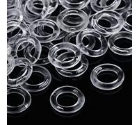 100 anelli per tende a pacchetto, anelli in plastica per tende a pacchetto (trasparente, 13 mm)