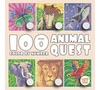 100 Animal QUEST Color By Number: Relaxing Animal Color By Number Book for Adults with Pets, Wild Animals, Sea Life, Birds and Butterflies