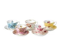 100 Anni da Royal Albert 1950 - 1990 Teacup e piattino, Multicolore, 5 Pezzi