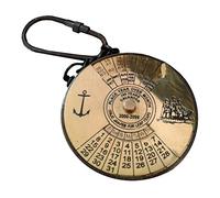 100 anno calendario perpetuo con World Time calcolatrice; Beautiful 5,1 cm in ottone Portachiavi