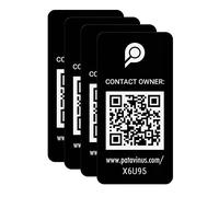 100% anonimo! Set di adesivi con codice QR e app gratuita - 4 adesivi per proteggere facilmente oggetti di valore in tutto il mondo - contatto in pochi secondi - Nessun costo di abbonamento (nero)