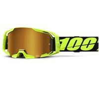 100% ARmatic Occhiali da motocross, nero/giallo neon