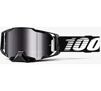 100% Armega Essential Chrome Occhiali da motocross, nero-bianco per maschi
