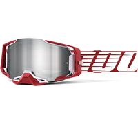 100% Armega Essential Chrome Occhiali da motocross, Rosso/Bianco