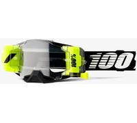 100% Armega Forecast Roll-Off Occhiali da motocross, Bianco/nero, Taglia unica