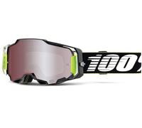 100% Armega HiPER Racr Occhiali da motocross, nero-bianco-verde per maschi