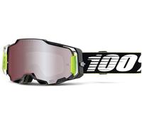 100% Armega HiPER Racr Occhiali da motocross, nero/bianco/verde, Taglia unica