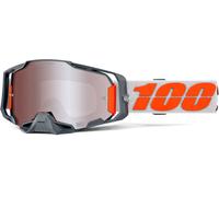 100% Armega HiPER Silver Occhiali da motocross, grigio/arancione, Taglia unica