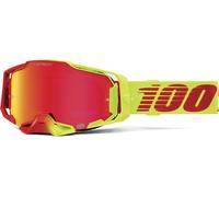 100% Armega HiPER Solaris Occhiali da motocross, giallo/rosso