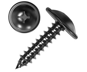 100 AUPROTEC Viti Autofilettanti 4.2 x 19 mm Phillips a testa mezza tonda flangiata zincata nera - 4,2x19mm, 100 pezzi