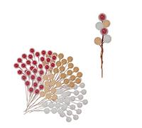 100 bacche di agrifoglio artificiali ghiacciate natalizie, raccolgono bacche invernali per rami di bacche, bacche rosse di Natale per ornamenti dell'albero di Natale, forniture per la creazione di