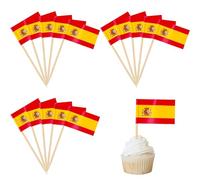 100 bandiere da cocktail spagnole, stuzzicadenti, bandierine decorative per torte di frutta, in carta, per torte, piccoli mini stuzzicadenti per campionato europeo, olimpico