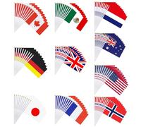 100 bandiere nazionali di 50 paesi, piccole bandiere internazionali del mondo portatili per feste, sfilate, bar, club sportivi, festival scolastici, 12, 7 x 20, 3 cm