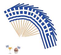 100 bandiere stuzzicadenti, bandiera dell'Europa, bastoncini da cocktail, spiedini da cocktail, diversi alimenti (Grecia)