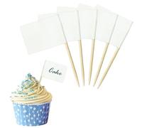 100 bandierine vuote per stuzzicadenti, etichette alimentari in carta kraft, stecchini per frutta, mini bandiere alimentari, decorazioni per torte, stecchini per feste, compleanni, torte, formaggi,