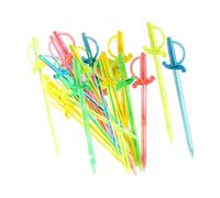 100 bastoncini da cocktail a forma di spada da pirata, in plastica, riutilizzabili, per frutta, olive, cubetti di torta, dessert, formaggio per feste