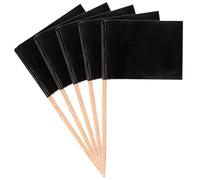 100 bastoncini da cocktail neri per buffet, bandiere vuote per stuzzicadenti, bandiere per buffet per buffet, decorazioni per cupcake, etichette per formaggio, bandiere per buffet
