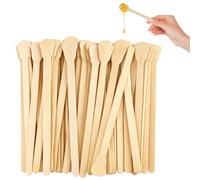 100 bastoncini di cera usa e getta in legno, bastoncini per ceretta per sopracciglia, spatole per ceretta per viso, labbra e sopracciglia, spatole per ceretta in legno per salone e uso domestico