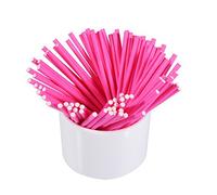 100 bastoncini per lecca-lecca per alimenti creativi multiuso di carta colorati per caramelle, cioccolato, 10 x 0,35 cm (colore: rosa)
