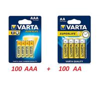 100 batterie AAA ministilo + 100 batterie AA stilo VARTA Sped. Corr. Espresso