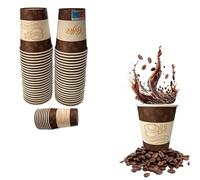 100 Bicchieri in Carta 85ml 200ml 300ml Per Bevande Calde Fredde, Bicchieri XXXl Ecologici Biodegradabili Monouso Made in Italy Per Caffe' Orzo Tè cappuccino birra bibite (Capacità 300 ml)