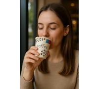 100 Bicchieri in Carta 90 ml in cartoncino biodegradabile per Bevande Calde e Fredde, Caffé, orzo, Te, Acqua Chicco Di Caffe' (100, chicco 90ml)