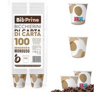 100 Bicchierini Caffè Carta 65ml Monouso - Bicchieri Caffè Carta Biodegradabili - Bicchierini da Caffè usa e getta Ecosostenibili