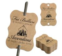 100 biglietti di auguri per matrimonio, con stelle scintillanti, decorazioni per torte nuziali, anniversari, promesse di fidanzamento, eventi (carta kraft)