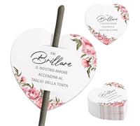 100 biglietti di auguri per matrimonio, con stelle scintillanti, decorazioni per torte nuziali, anniversari, promesse di fidanzamento, eventi (cuore rosa)