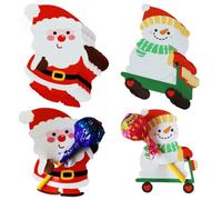 100 biglietti di carta per lecca-lecca natalizi, decorazioni con Babbo Natale, pupazzo di neve, caramelle, cioccolatini, caramelle, decorazioni natalizie per feste di Natale