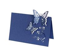 100 biglietti vuoti intagliati a forma di farfalla per matrimoni, cerimonie, segnaposto, biglietti per invitati e matrimoni, decorazione da tavolo, bianco blu, oro, rosa