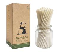 100% Biodegradabili Cannucce in Fibra di Bambù, 240 Pezzi Compostabili Natural Bamboo Cannucce Usa e Getta per Bevande, Cocktail, Bar, Coffee