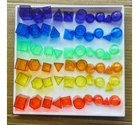 100 blocchi traslucidi con solidi geometrici per imparare le forme geometriche