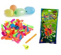 100 Bombe d'Acqua Busta 100 Palloncini d'Acqua Gavettoni Water Balloons Palloncini Facili da Riempire con Stick per Annodare e Ugello per Rubinetto Palloncini Colorati Adulti Ragazzi Bambini