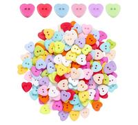 100 bottoni dell'amore, bottoni a doppio foro per cucito, cardigan, bottoni per accessori di abbigliamento, bottoni in diversi colori, per cucito e decorazione fai da te (12,5 mm)