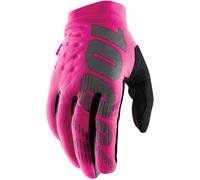 100% Brisker Guanti da bicicletta da donna, rosa/nero, Taglia M