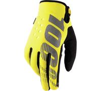 100% Brisker Guanti Motocross, giallo/nero, Taglia 2XL
